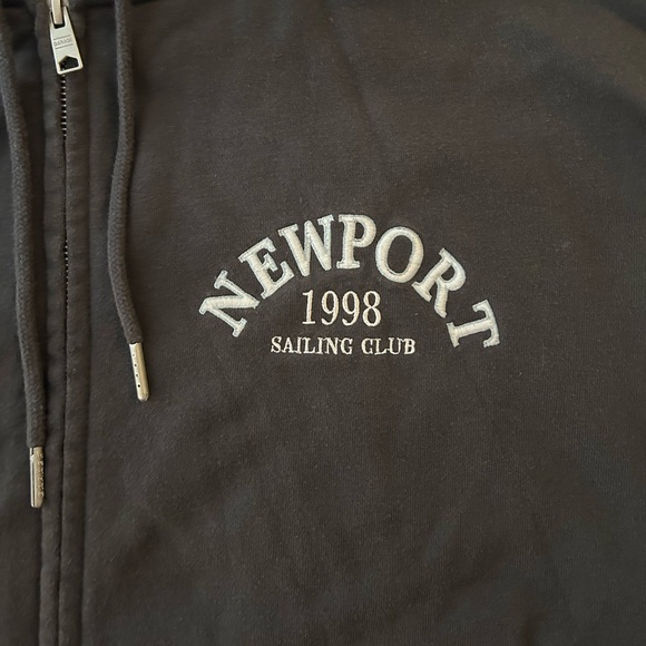 Garage Oversized Zip up Hoodie in Dark Grey “Newport” - Picture 4 of 6
